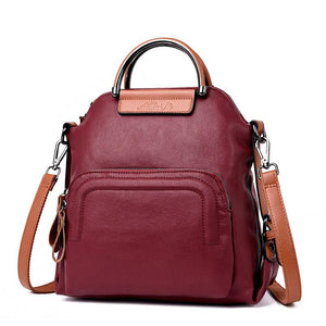 Dual-use Leather Backpack & Handbag