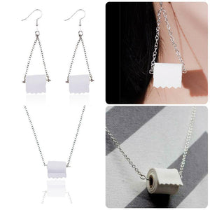 Sterling Silver Toilet Paper Earrings