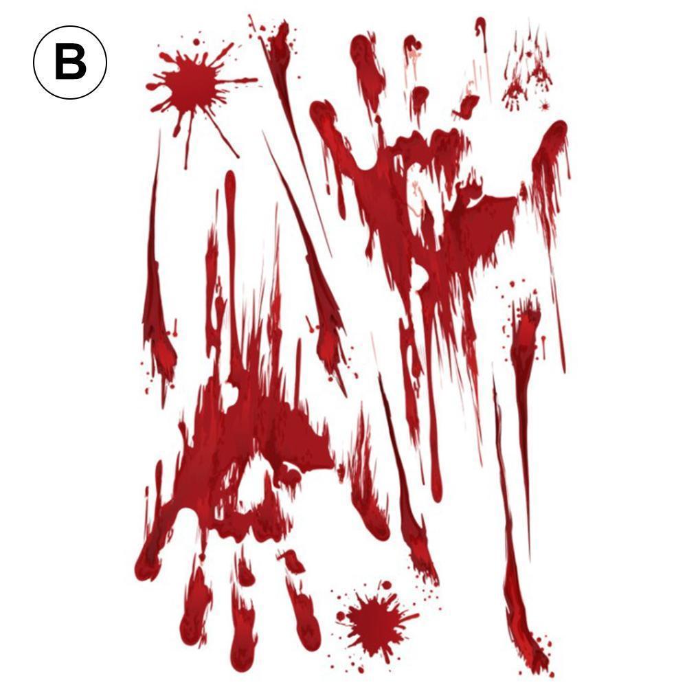 Halloween blood hand footprints wall stickers