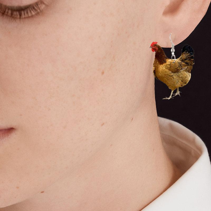 Unique Chicken Earrings