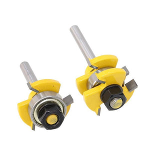 3-Teeth T-type Tenon Knife Cutter 2PCS - Yellow 1/4