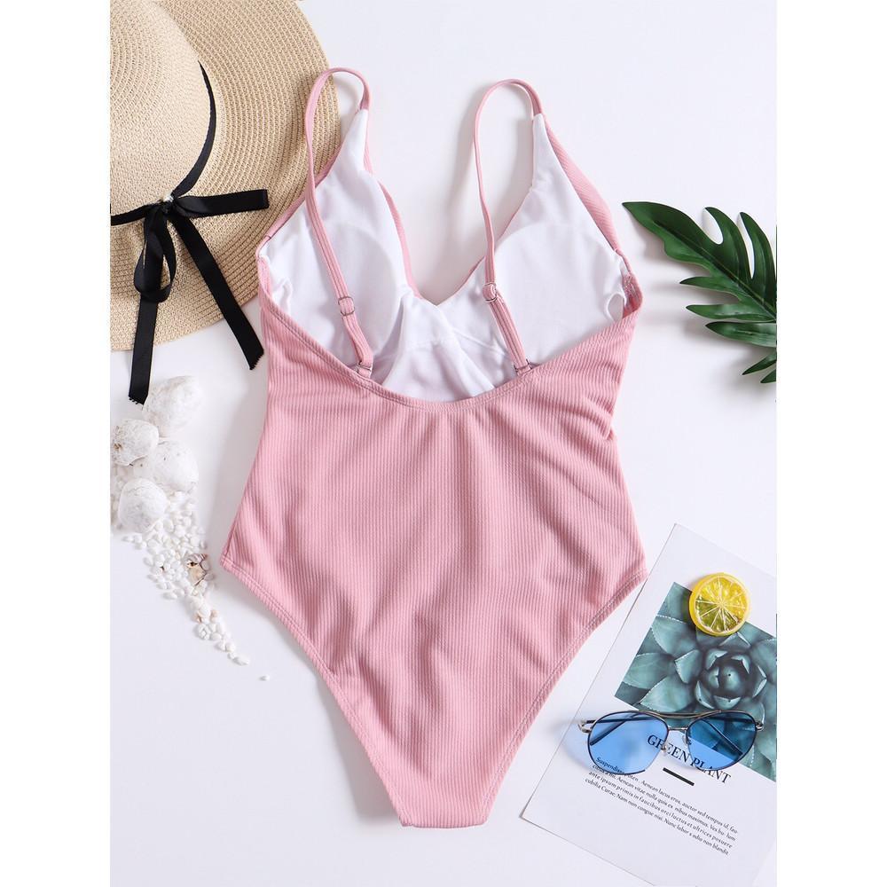 Falbala Solid One-Piece Swimsuit