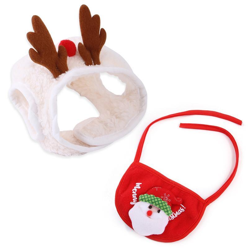 Christmas decoration pet hat and bib