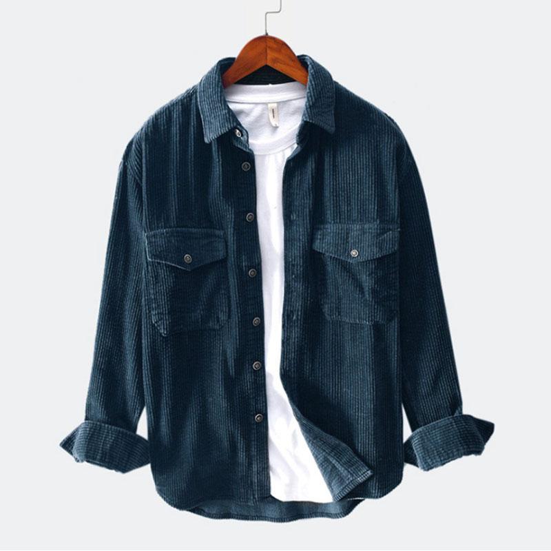 Men's Vintage Long-Sleeve Corduroy Shirts