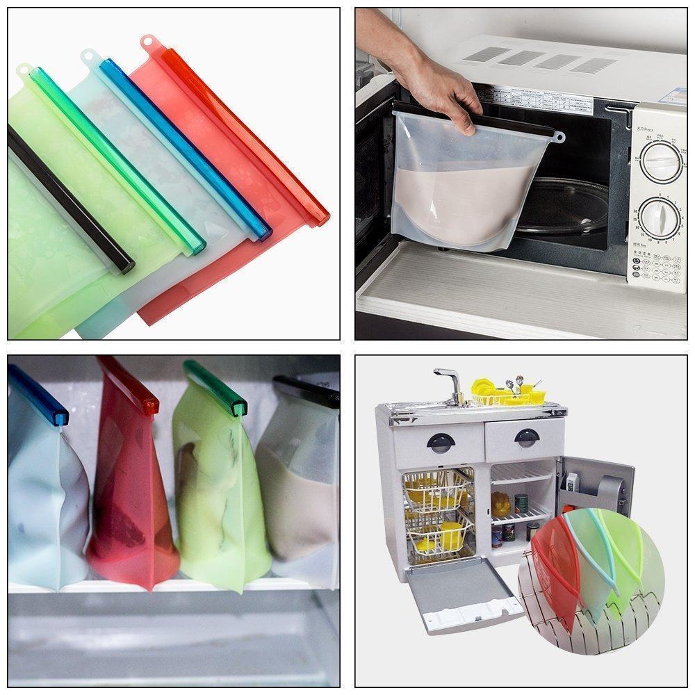 Silicone Food Storage Bags, 4 colors