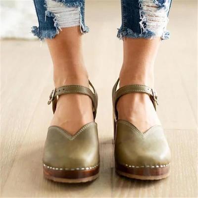 Fashion Retro Round Head With Sandals