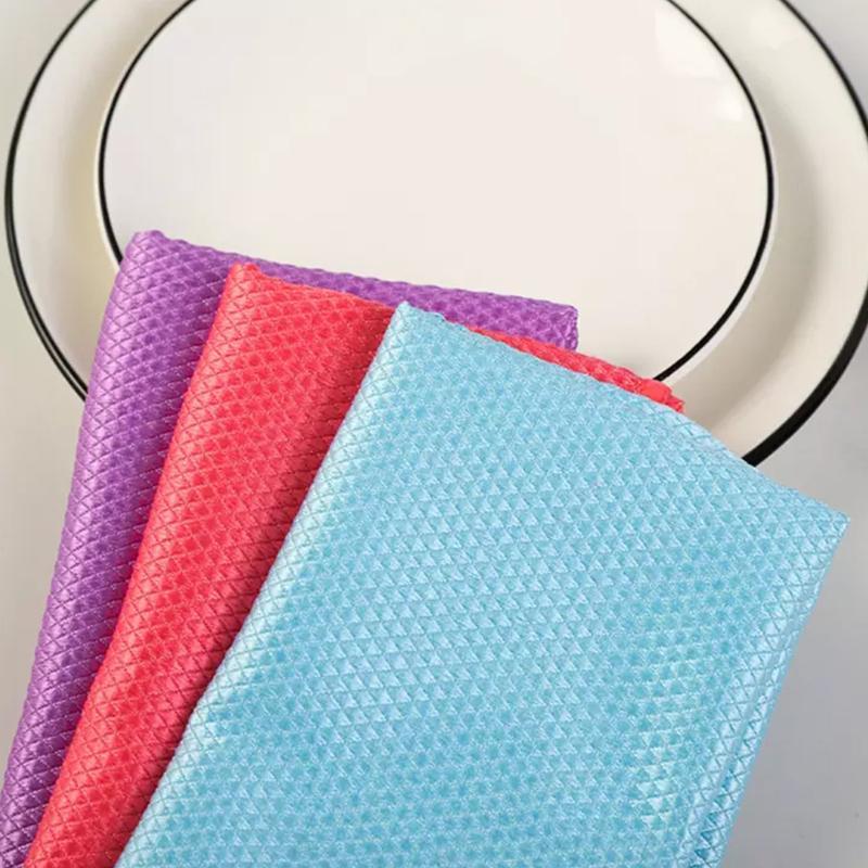 Fish Scale Microfiber Polishing Cleaning Cloth 5 Pcs