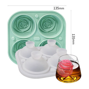 4-Compartment Large Rose Ice Cube Mold