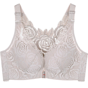 Rose Embroidery Wireless Bra