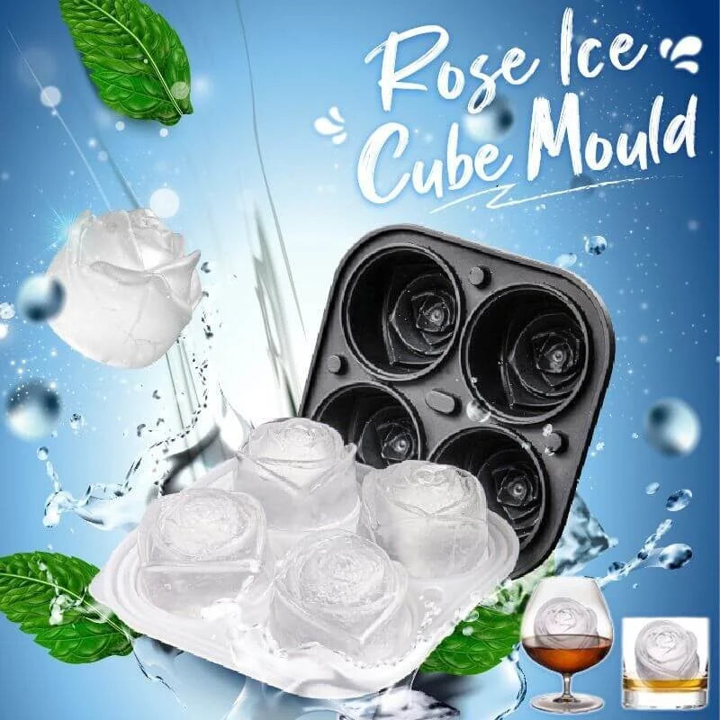 4-Compartment Large Rose Ice Cube Mold