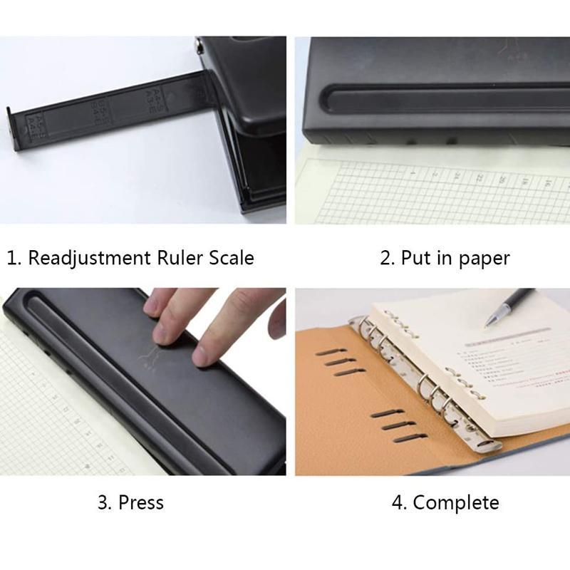 Adjustable 6-Hole Punch Paper Puncher