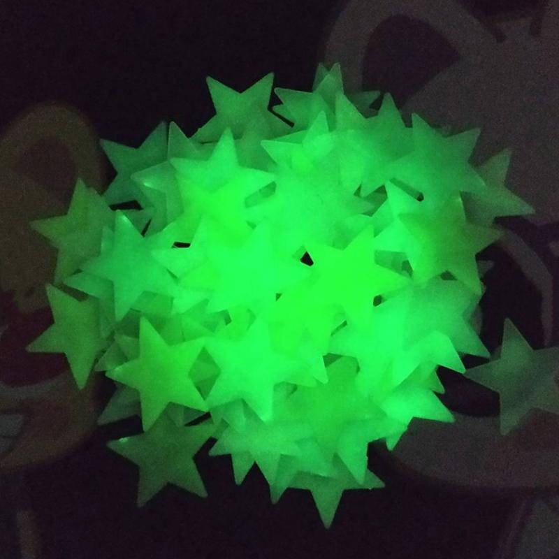 3D Glowing Stars and Moon Stickers