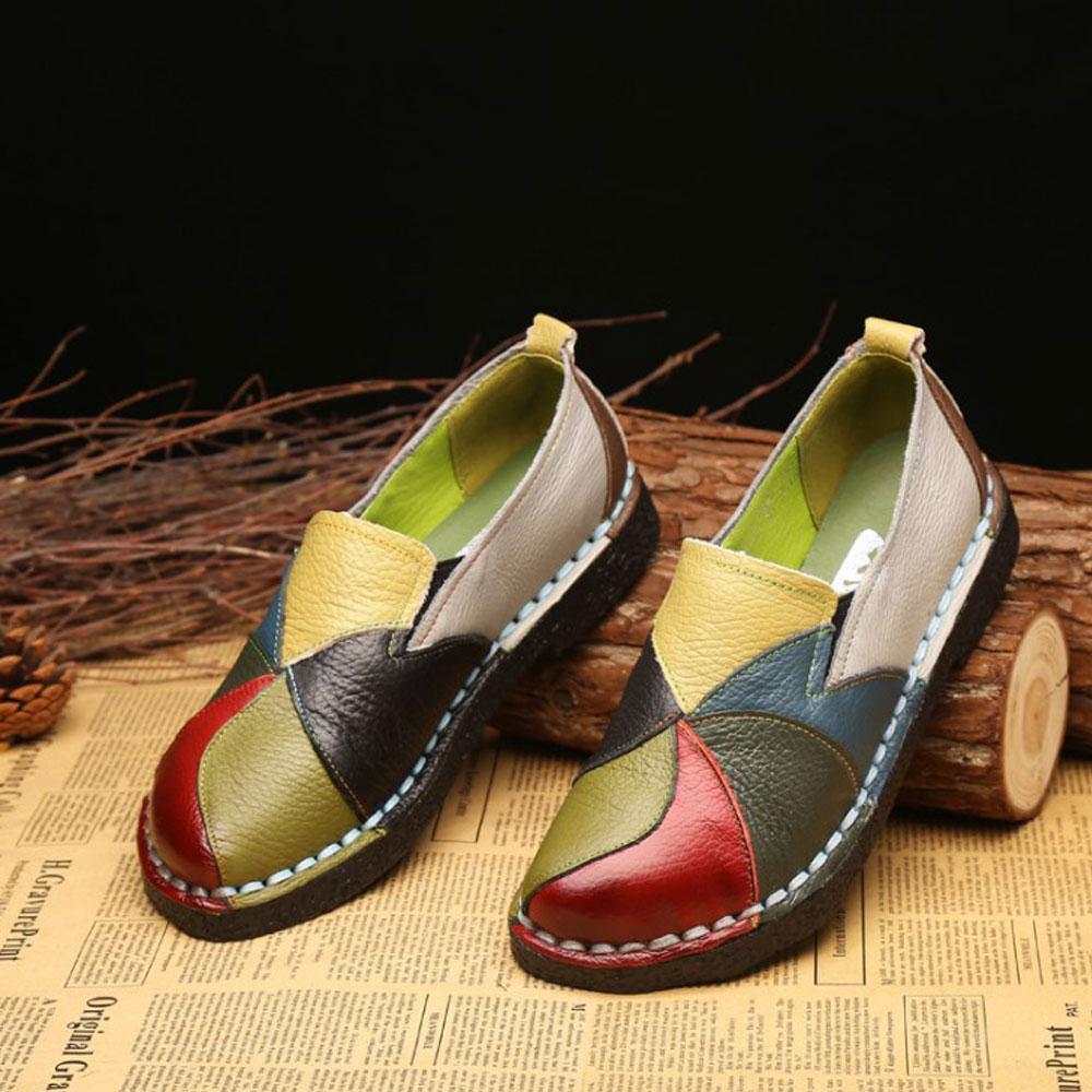 New Fashion Women's Leather Flat Shoes