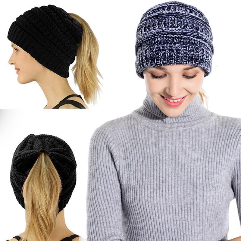 Soft Knit Ponytail Cap