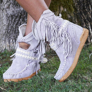 New Women's Tassel Faux Suede Winter Boots