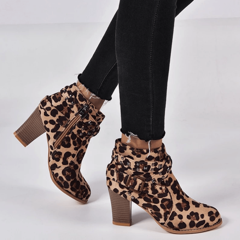 Women Round Toe Ankle Boots