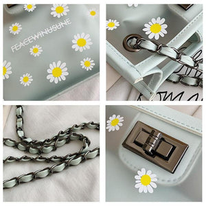 Daisy transparent chain small square bag