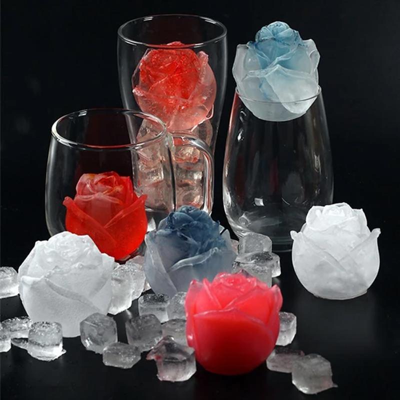 3D Silicone Rose Shape Ice Cube Mold