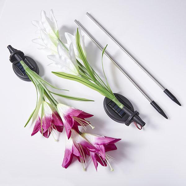 Solar Powered LED Flower Stake Set