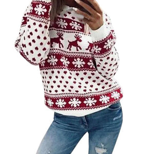 Women New Christmas Xmas Knitted Pullover Sweater